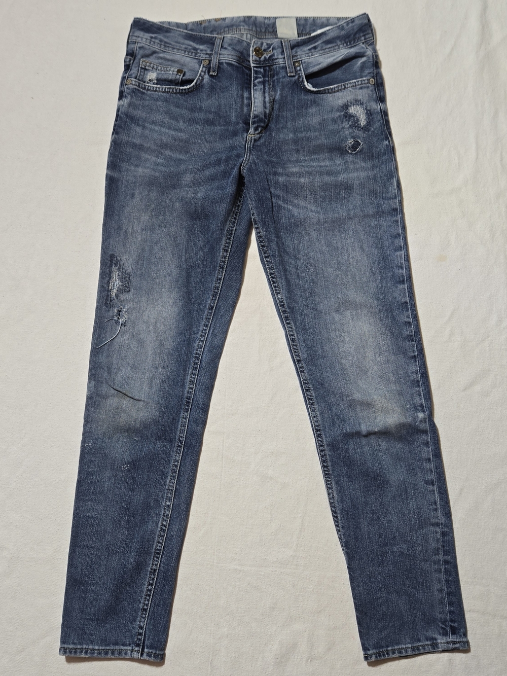 H&M Women’s Blue Distressed Boyfriend Jeans